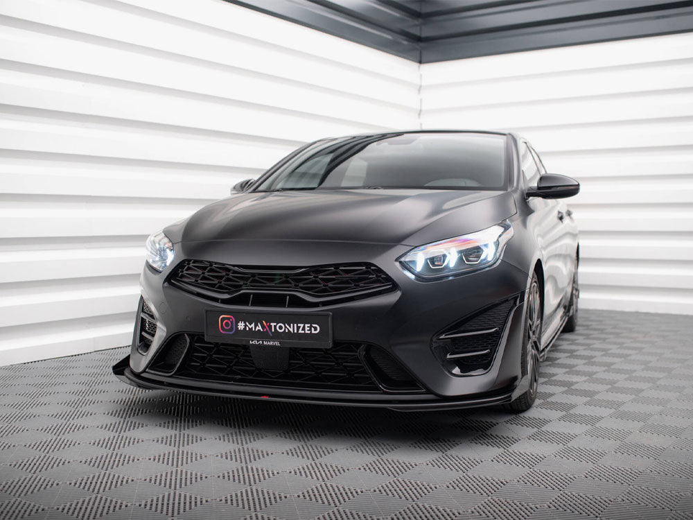 Street PRO Front Splitter + Flaps compatible with Kia ProCeed GT Mk3 Facelift / Ceed GT / GT - Line Mk1 Facelift