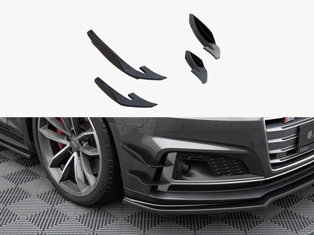 Front Bumper Wings (Canards) compatible with Audi S5 / A5 S Line Coupe / Sportback F5