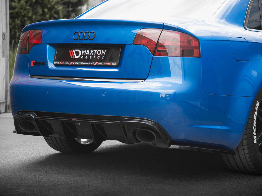 Rear Side Splitters V.2 compatible with Audi RS 4 Sedan B7 - Textured