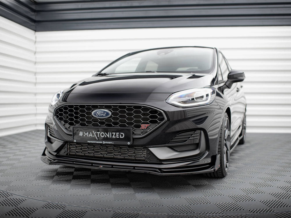Front Splitter V.4 + Flaps compatible with Ford Fiesta ST / ST-Line Mk8 Facelift