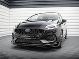 Front Splitter V.4 + Flaps compatible with Ford Fiesta ST / ST-Line Mk8 Facelift
