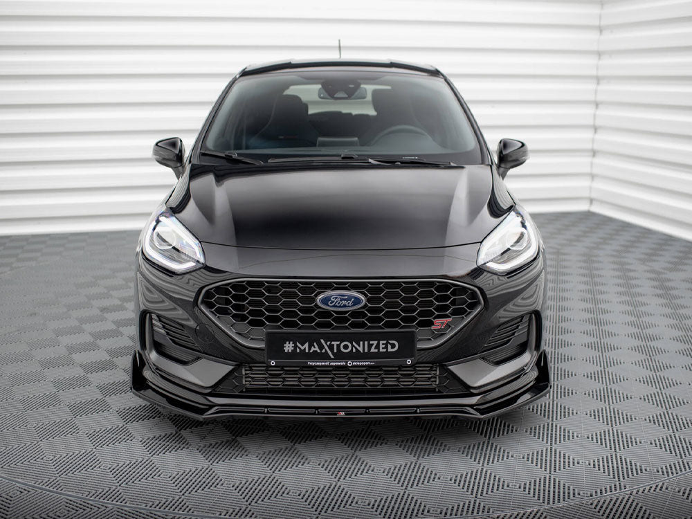 Front Splitter V.4 + Flaps compatible with Ford Fiesta ST / ST-Line Mk8 Facelift