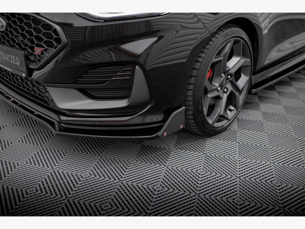 Front Splitter V.4 + Flaps compatible with Ford Fiesta ST / ST-Line Mk8 Facelift