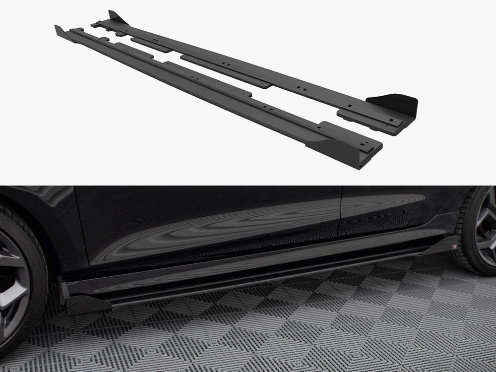 Street PRO Side Skirts Diffusers + Flaps compatible with Ford Fiesta ST / ST-Line Mk8