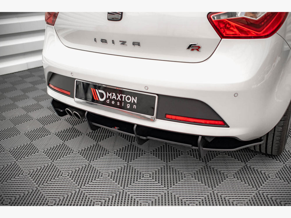 Street PRO Rear Diffuser compatible with SEAT Ibiza FR SC Mk4 Facelift - Black-Red