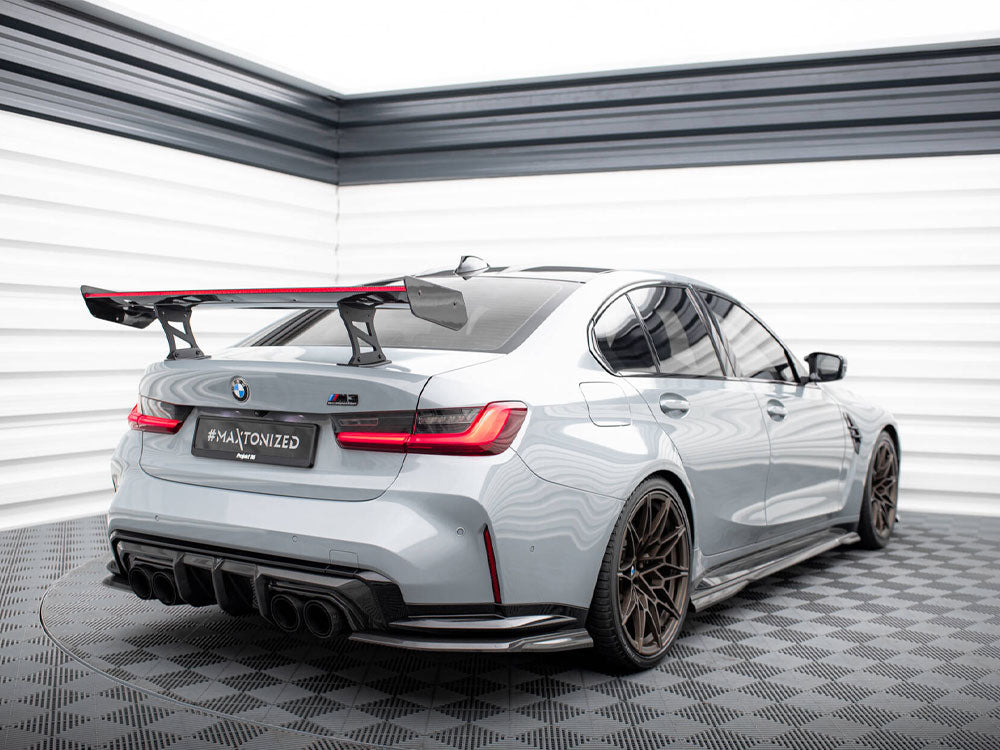 Carbon Spoiler With Internal Brackets Uprights + LED compatible with BMW M3 G80 / M340i G20 / 3 M-Pack G20 / 3 Standard G20