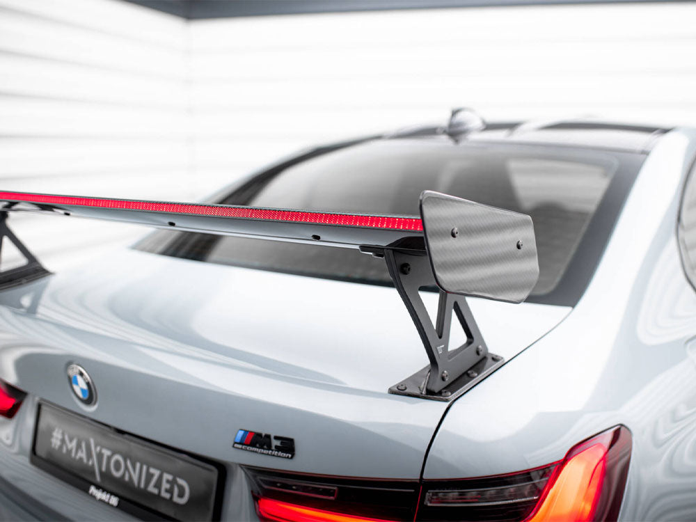 Carbon Spoiler With External Brackets Uprights + LED compatible with BMW M3 G80 / M340i G20 / 3 M-Pack G20 / 3 Standard G20