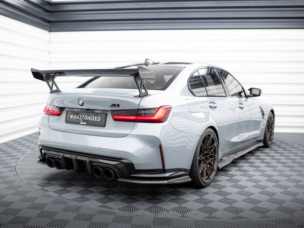 Carbon Spoiler With External Brackets Uprights compatible with BMW M3 G80 / M340i G20 / 3 M-Pack G20 / 3 Standard G20