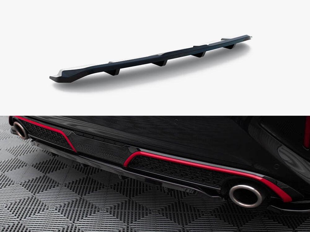 Central Rear Splitter (Vertical Bars) compatible with Kia Ceed GT Mk3 Facelift