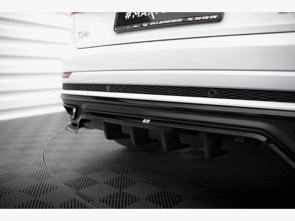 Central Rear Splitter (Vertical Bars) compatible with Audi Q8 S Line Mk1