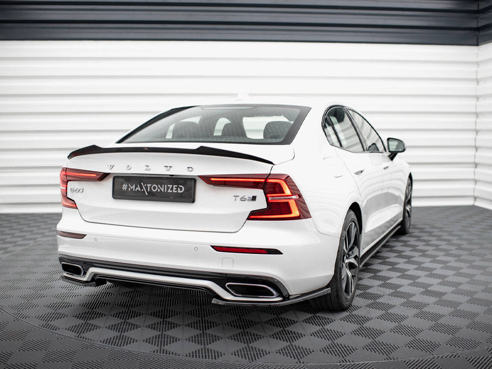 Rear Side Splitters compatible with Volvo S60 / V60 R-Design Mk3 - Carbon Look
