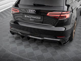 Rear Valance compatible with Audi A3 S Line Sportback 8V Facelift (Version with dual exhausts on one Side)
