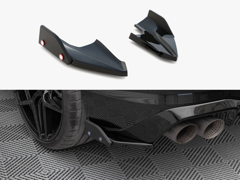 Rear Side Splitters V.5 + Flaps compatible with Volkswagen Golf R Hatchback Mk8