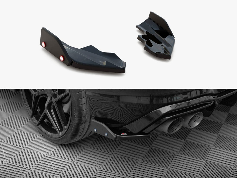 Rear Side Splitters V.6 + Flaps compatible with Volkswagen Golf R Hatchback Mk8
