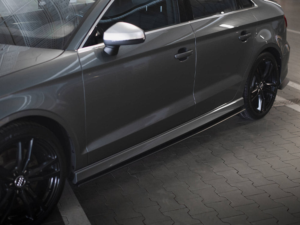 Street PRO Side Skirts Diffusers compatible with Audi S3 / A3 S Line Sedan 8V