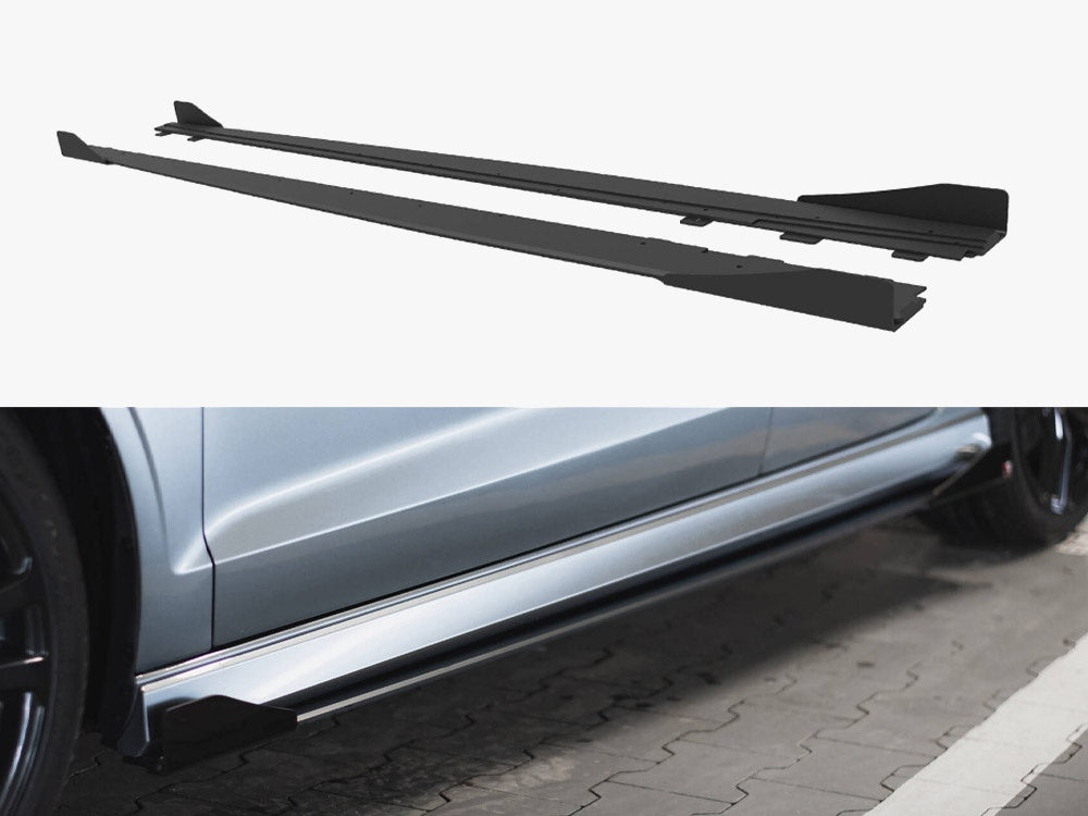 Street PRO Side Skirts Diffusers + Flaps compatible with Audi S3 / A3 S Line Sedan 8V