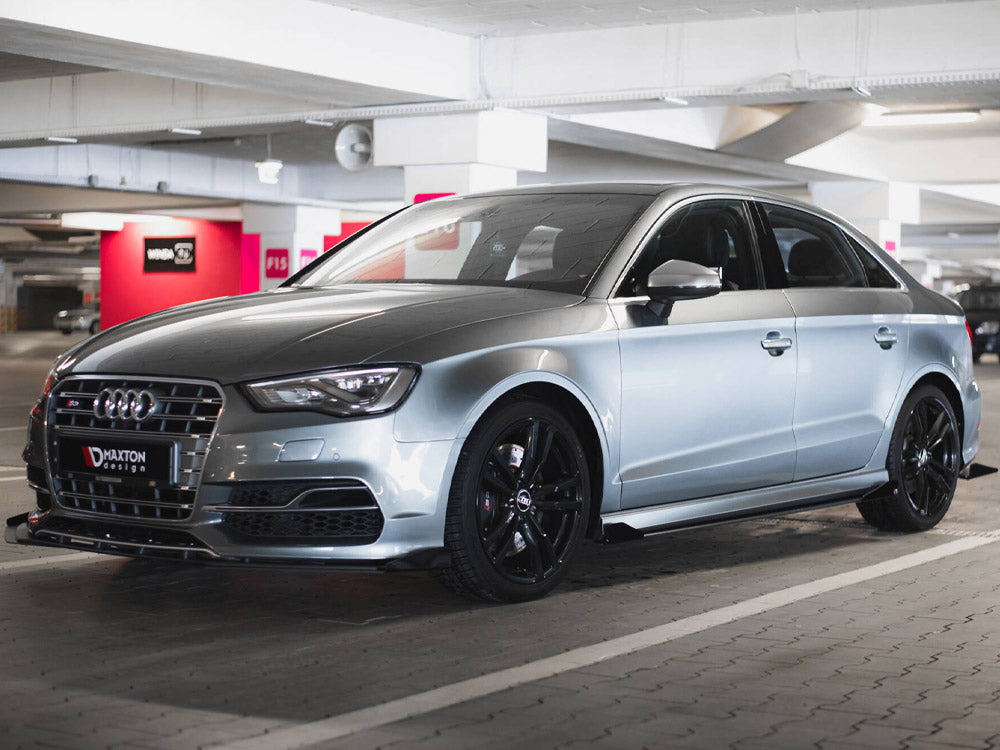 Street PRO Side Skirts Diffusers + Flaps compatible with Audi S3 / A3 S Line Sedan 8V