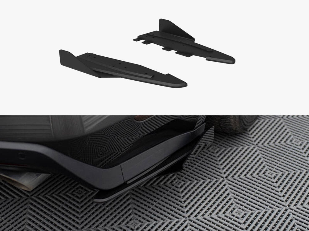 Street Pro Rear Side Splitters + Flaps compatible with Ford Mustang GT Mk6