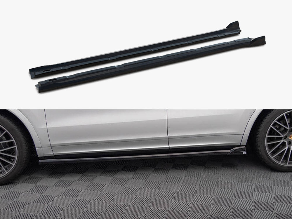 Side Skirt Diffusers V.2 compatible with Porsche Cayenne Sport Design / Turbo SUV / Coupe Mk3 / Mk3 Facelift