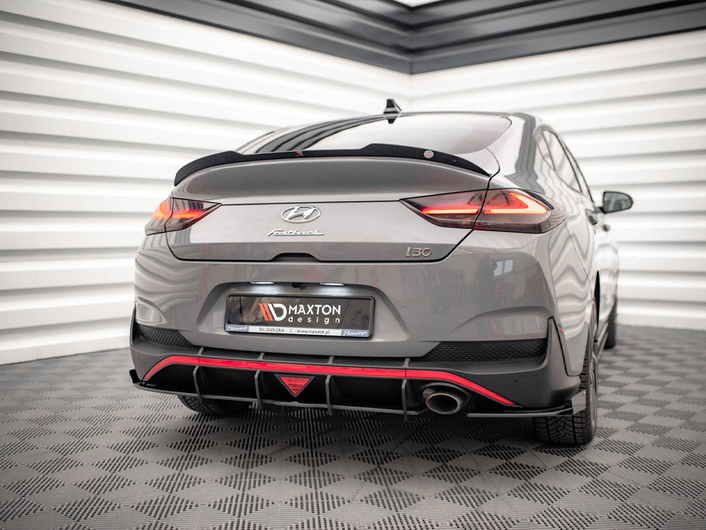 Street PRO Rear Diffuser + Flaps compatible with Hyundai i30 Fastback N Line Mk3 Facelift