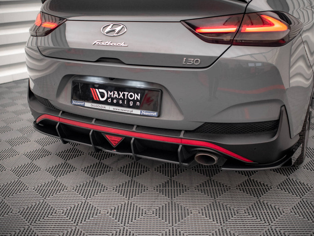 Street PRO Rear Diffuser + Flaps compatible with Hyundai i30 Fastback N Line Mk3 Facelift