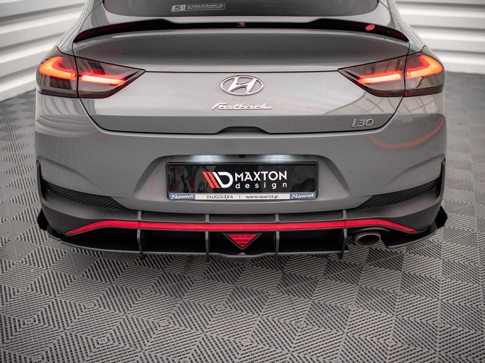 Street PRO Rear Diffuser + Flaps compatible with Hyundai i30 Fastback N Line Mk3 Facelift