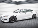 Side Skirts Diffusers V.1 compatible with Tesla Model S Plaid Mk1 Facelift