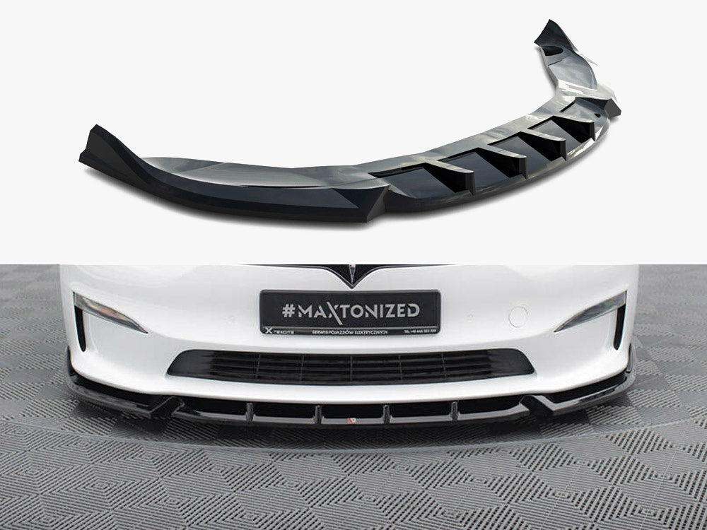 Front Splitter V.1 compatible with Tesla Model S Plaid Mk1 Facelift