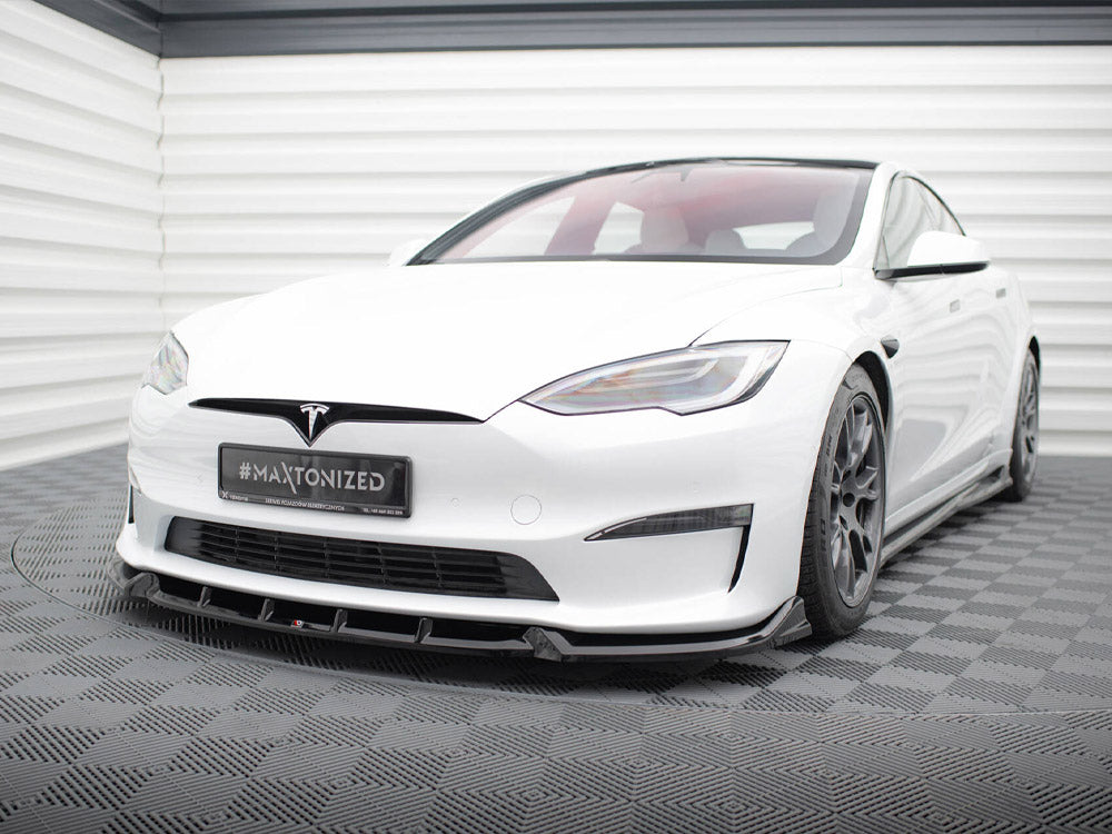 Front Splitter V.1 compatible with Tesla Model S Plaid Mk1 Facelift