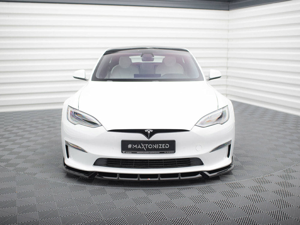 Front Splitter V.1 compatible with Tesla Model S Plaid Mk1 Facelift