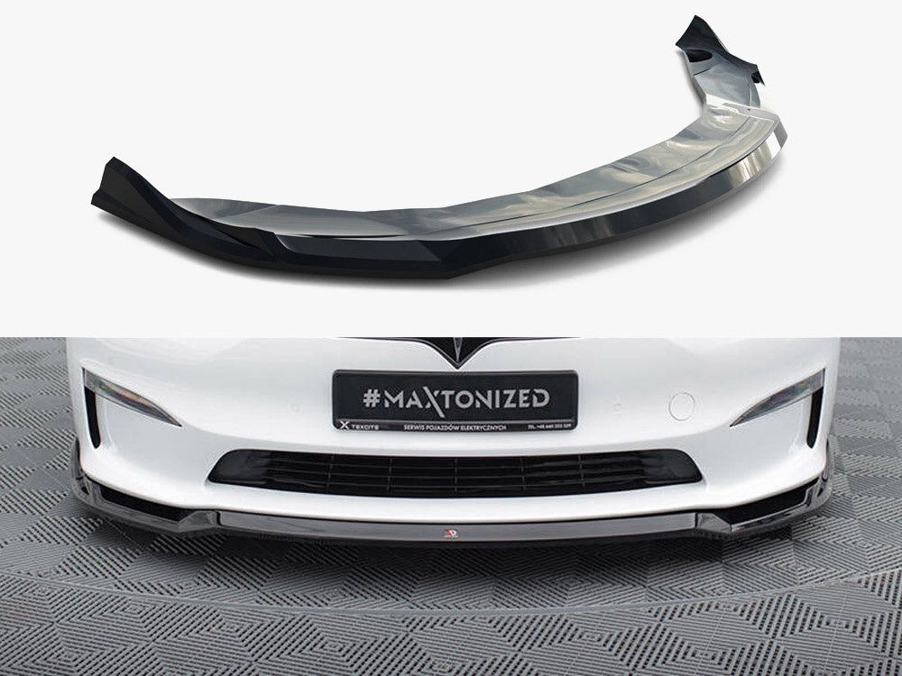 Front Splitter V.2 compatible with Tesla Model S Plaid Mk1 Facelift