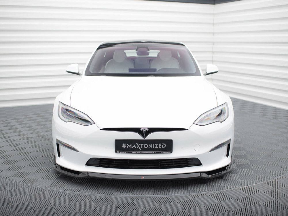 Front Splitter V.2 compatible with Tesla Model S Plaid Mk1 Facelift