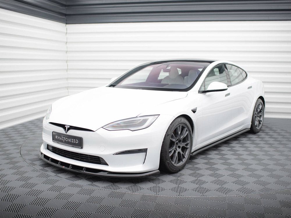 Front Splitter V.3 compatible with Tesla Model S Plaid Mk1 Facelift