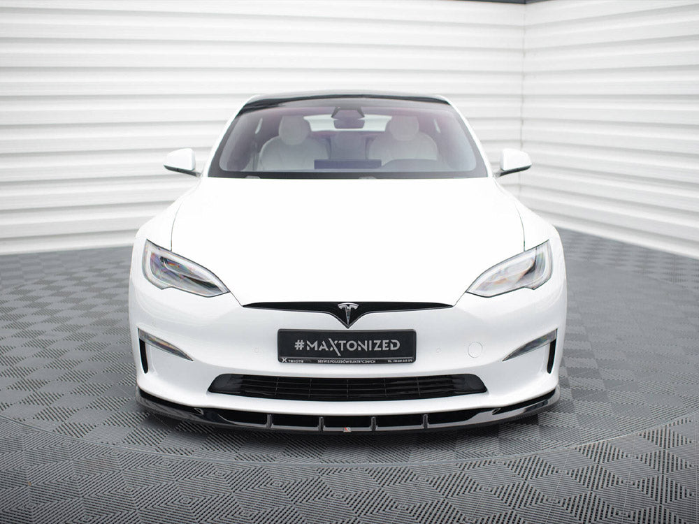 Front Splitter V.3 compatible with Tesla Model S Plaid Mk1 Facelift