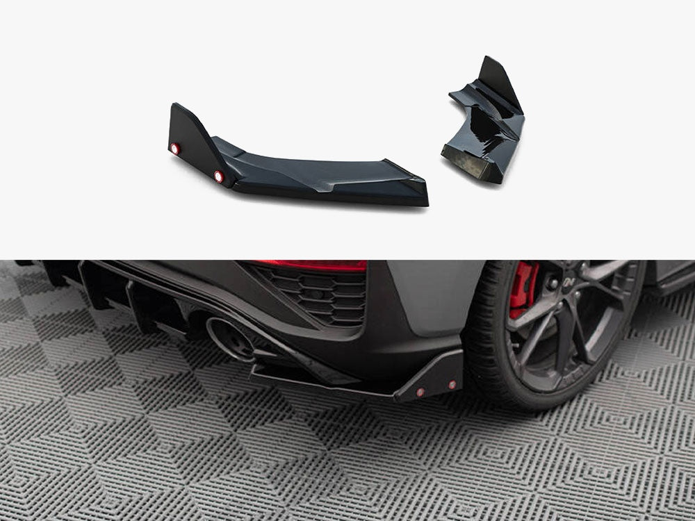 Rear Side Splitters V.4 + Flaps compatible with Hyundai i30 N Hatchback Mk3 Facelift