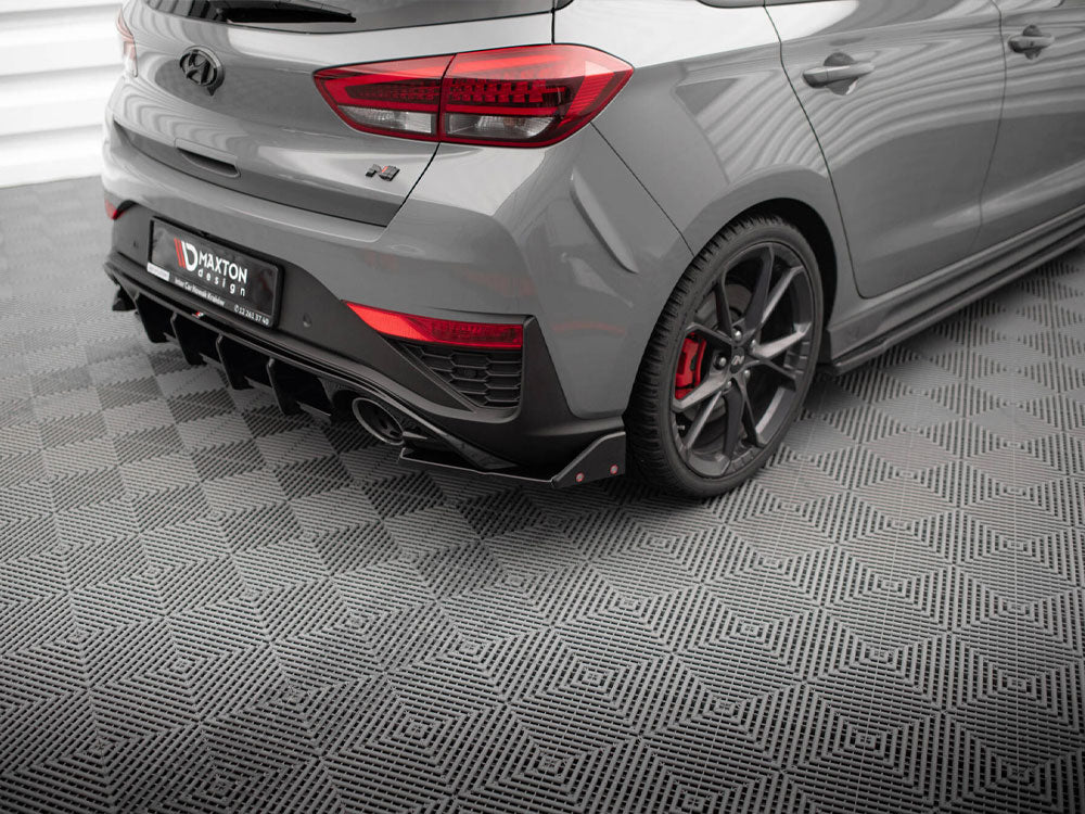 Rear Side Splitters V.4 + Flaps compatible with Hyundai i30 N Hatchback Mk3 Facelift
