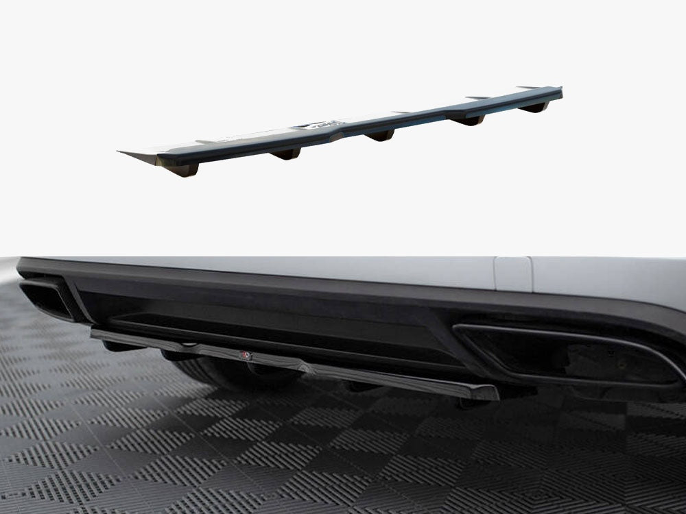 Central Rear Splitter (Vertical Bars) compatible with Skoda Kodiaq RS - Carbon Look