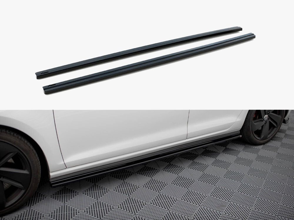 Side Skirt Diffusers V.1 compatible with Volkswagen Golf GTI / GTD Mk7 / Mk7 Facelift (wide)