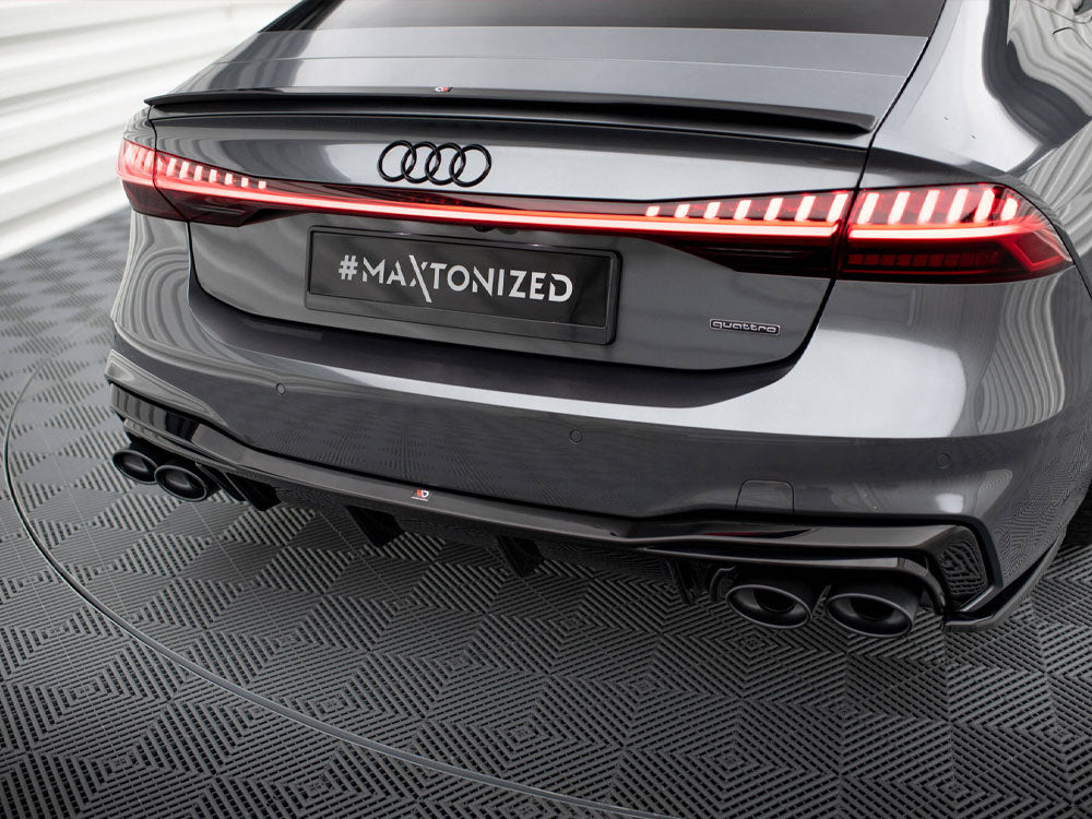 Rear Valance + Exhaust Ends Imitation compatible with Audi A7 S Line C8 / S7 C8 / C8 Facelift / S7 Facelift