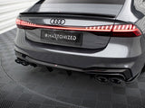 Rear Valance + Exhaust Ends Imitation compatible with Audi A7 S Line C8 / S7 C8 / C8 Facelift / S7 Facelift
