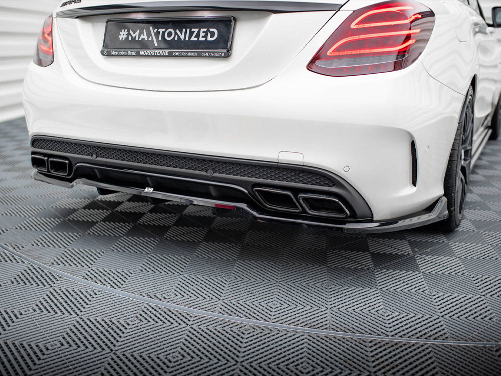 Rear Splitter (Vertical Bars) compatible with Mercedes-AMG C63 Sedan / Estate W205 / S205