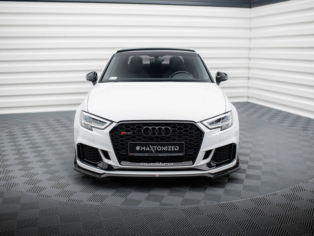 Front Splitter V.4 compatible with Audi RS 3 Sedan 8V Facelift