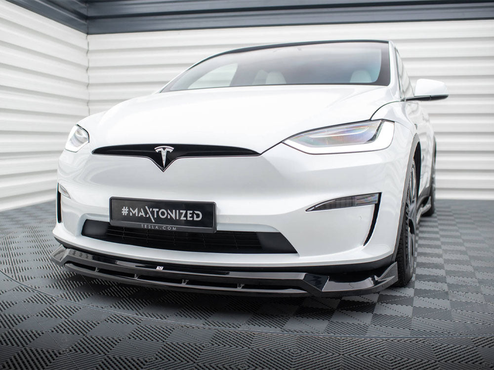 Front Splitter V.1 compatible with Tesla Model X Mk1 Facelift