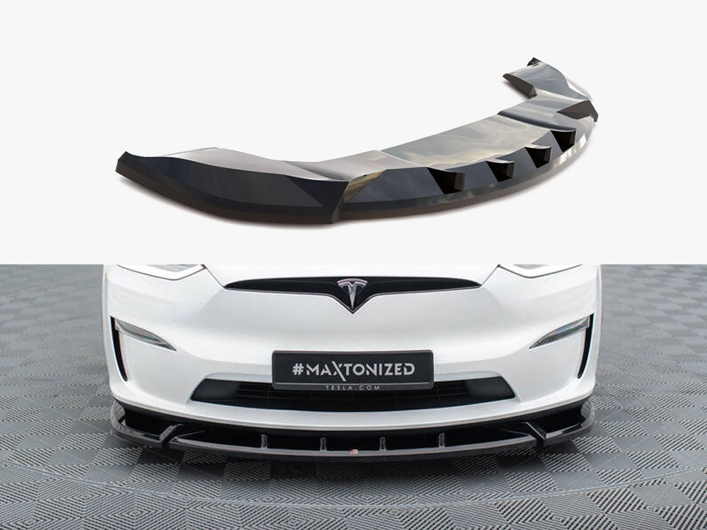 Front Splitter V.2 compatible with Tesla Model X Mk1 Facelift