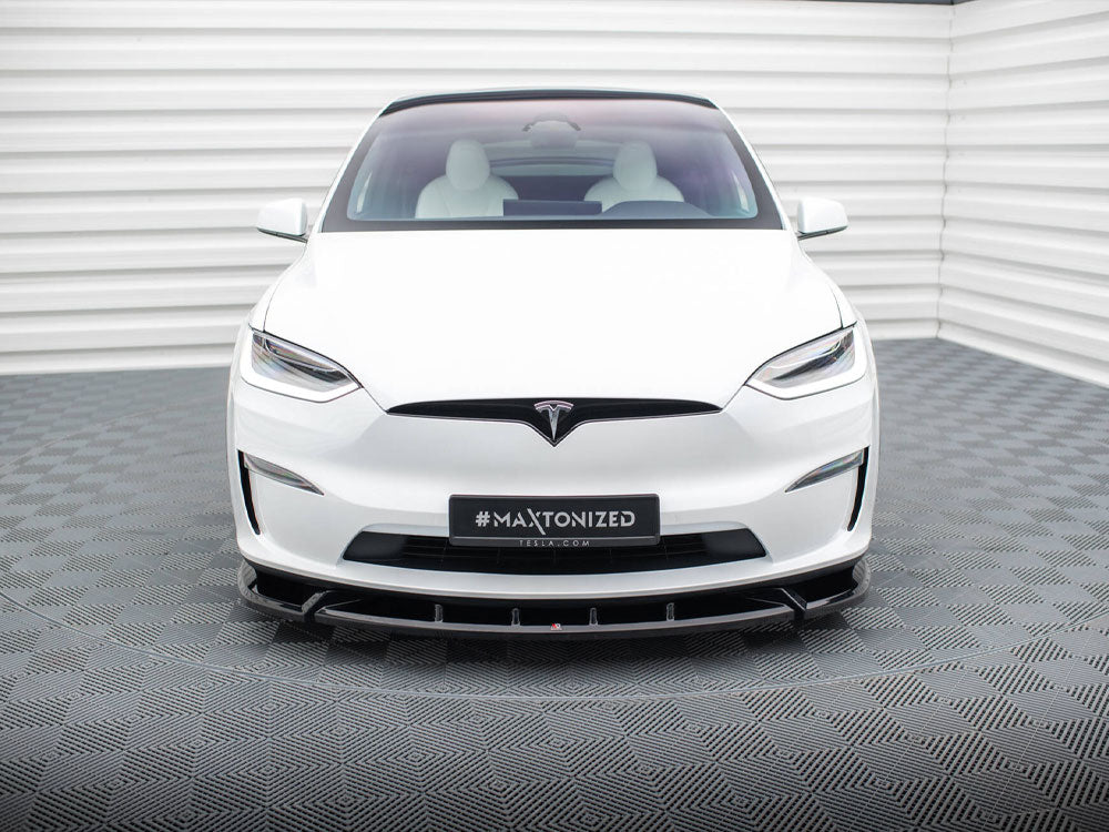 Front Splitter V.2 compatible with Tesla Model X Mk1 Facelift