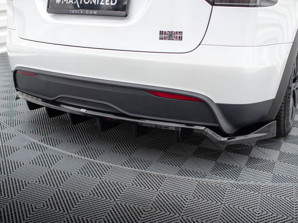 Rear Splitter (Vertical Bars) compatible with Tesla Model X Mk1 Facelift
