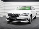 Front Splitter V.1 compatible with Skoda Superb Mk3 - Carbon Look
