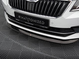 Front Splitter V.1 compatible with Skoda Superb Mk3 - Carbon Look