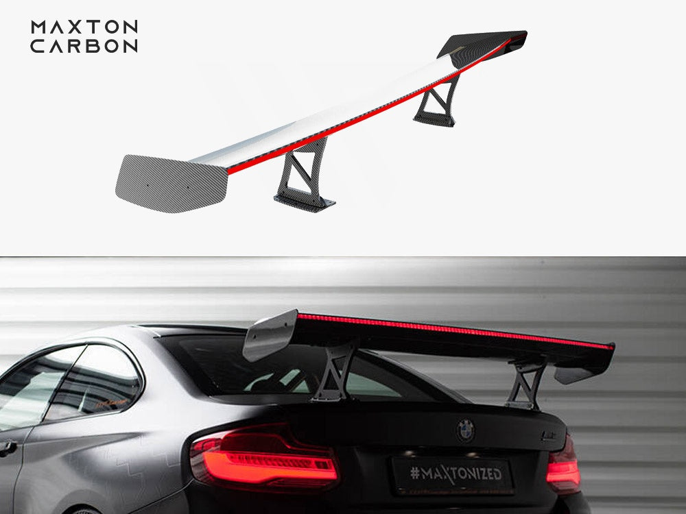 Carbon Spoiler With Internal Brackets Uprights + LED compatible with BMW M2 F87