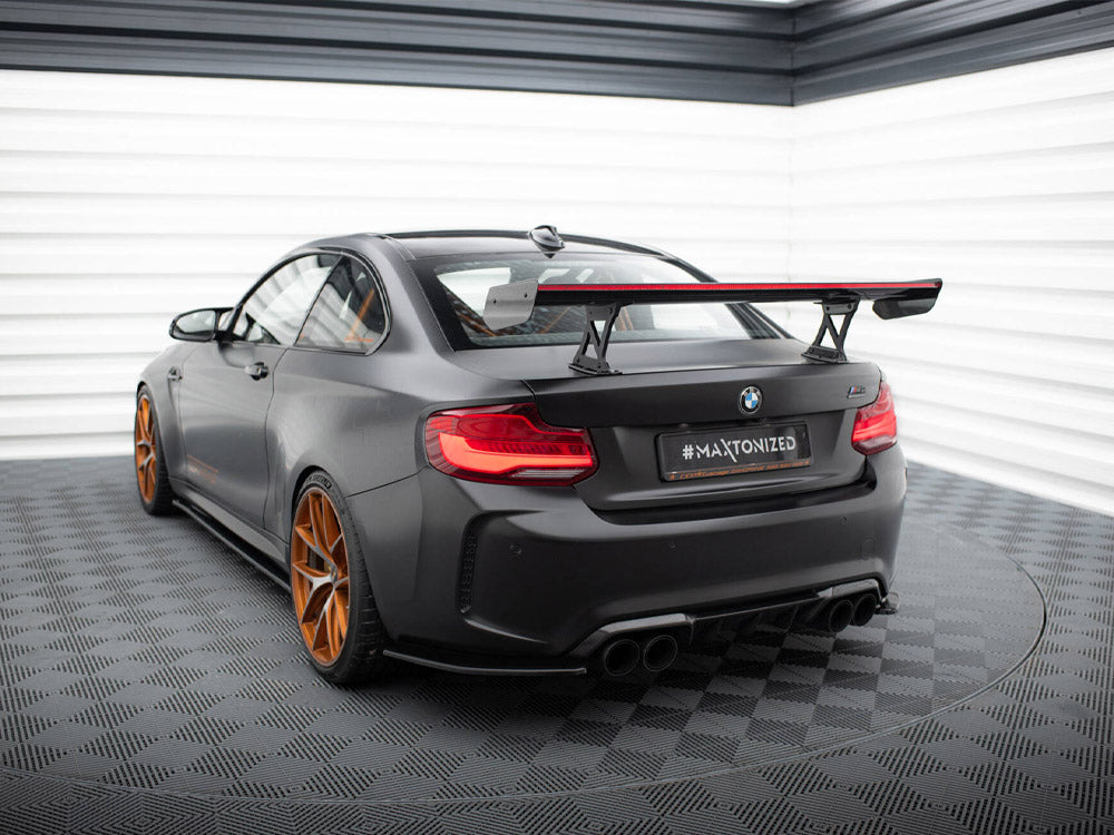 Carbon Spoiler With Internal Brackets Uprights + LED compatible with BMW M2 F87